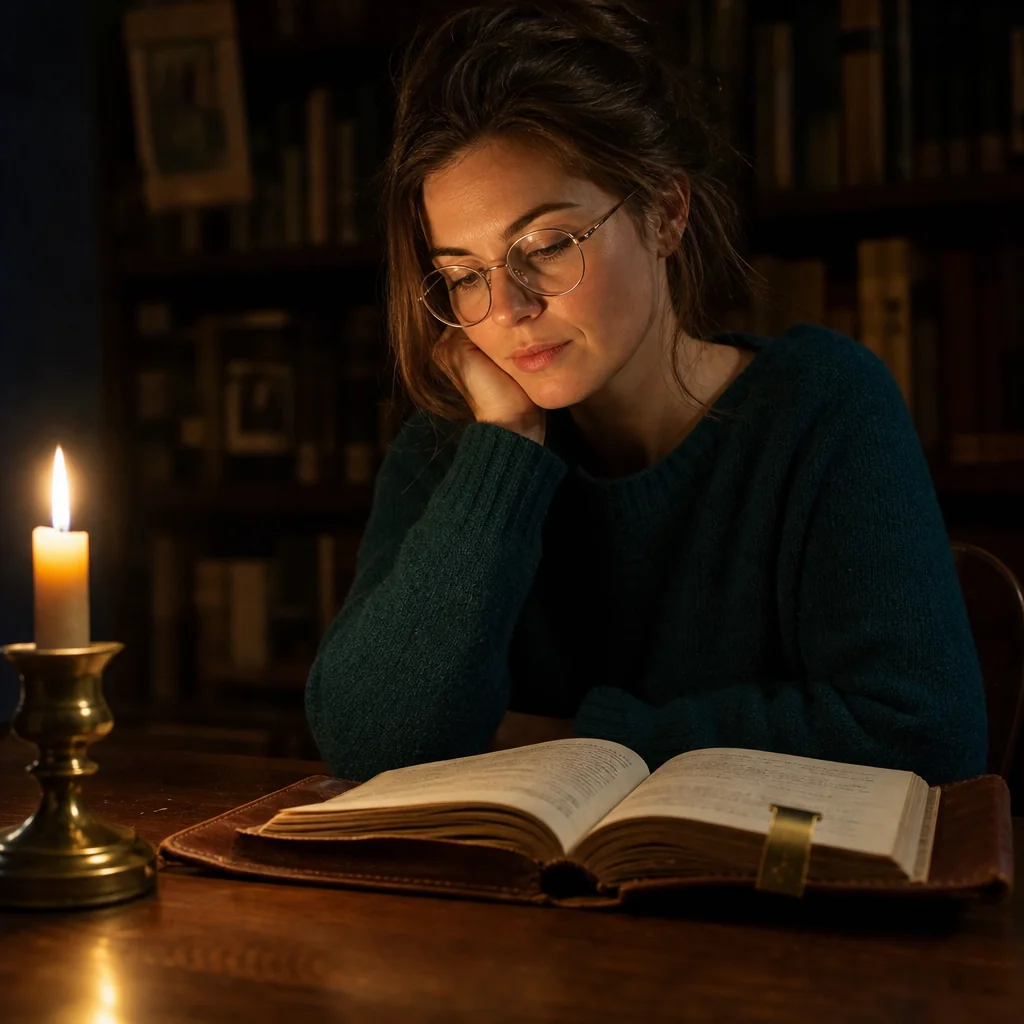 Cassidy writing in a journal in a sunlit room